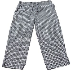 Stephanie Rogers Fashion Trend lounge Capri pants Blue Checkered
